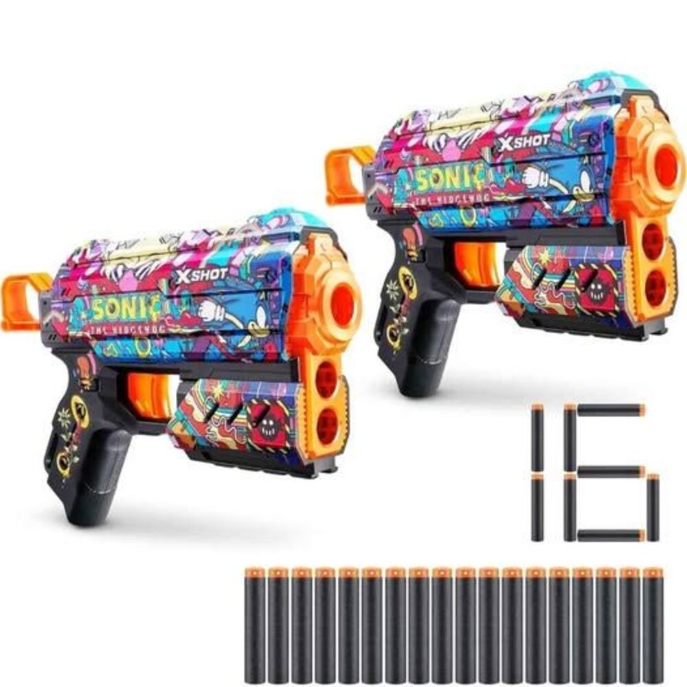 XSHOT Skins Flux - Sonic Robotnik (2 Pack + 16 Darts)